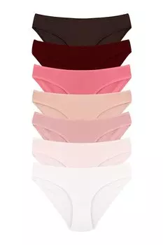 Женские разноцветные трусики из хлопка и лайкры, 7 шт. Dominant, смешанный