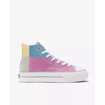 Женские разноцветные высокие кеды на солнце из парусины на платформе Break and Walk, мультиколор