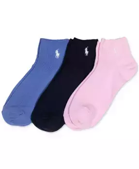 Женские ребристые носки до щиколотки 3 шт. 75442PK Polo Ralph Lauren, розовый