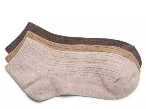 Женские ребристые носки до щиколотки - набор из 3 пар Kelly & Katie, Brown/Tan/Beige