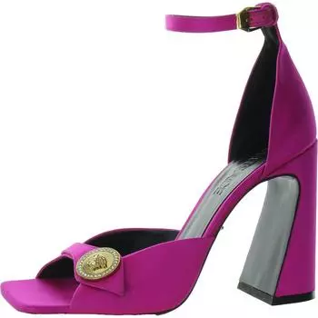 Женские регулируемые туфли с квадратным носком и блочным каблуком Versace, розовый