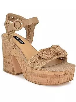 Женские регулируемые туфли с квадратным носком и блочным каблуком Nine West, цвет dark natural