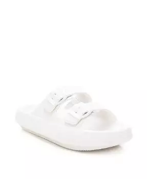 Женские резиновые сандалии на плоской подошве белого цвета XTI, белый