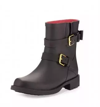 Женские резиновые сапоги Pamela Moto Rain Boots черного цвета Kate Spade