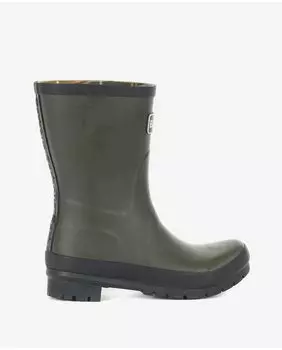Женские резиновые сапоги средней длины с контрастной подошвой Barbour, темно-зеленый
