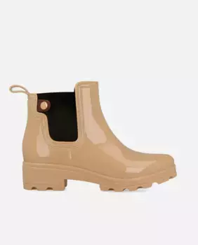 Женские резиновые сапоги в стиле «челси» с резинками по бокам Gioseppo, цвет Nude