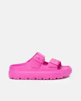 Женские резиновые шлепанцы с двумя ремешками Xti, фуксия