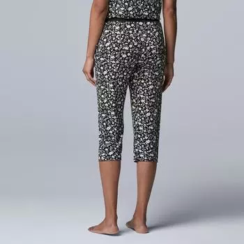 Женские роскошные базовые пижамные капри Simply Vera Vera Wang Simply Vera Vera Wang, темно-синий