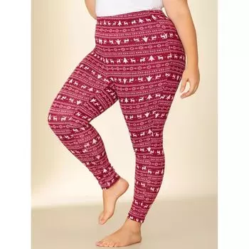 Женские рождественские леггинсы полной длины с тонкой эластичной резинкой на талии больших размеров Agnes Orinda