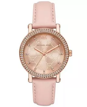 Женские розовые кожаные часы Corey с тремя стрелками, 38 мм Michael Kors, розовый