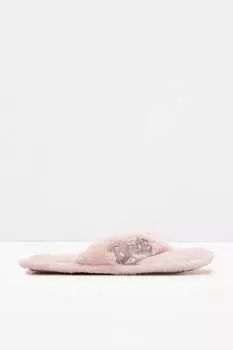 Женские розовые тапочки с письменной вышивкой Koton, розовый