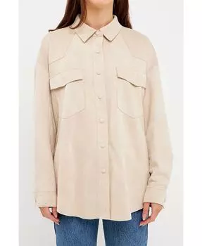 Женские рубашки поверх рубашки из искусственной замши Free the Roses, тан/бежевый