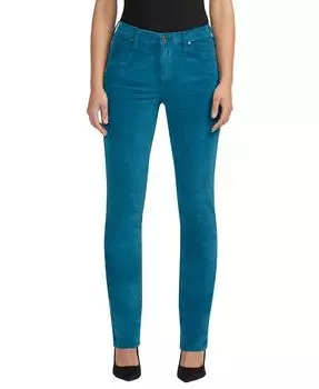 Женские рубиновые вельветовые брюки прямого кроя со средней посадкой JAG, синий