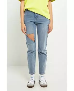 Женские рваные джинсы с высокой талией Grey Lab