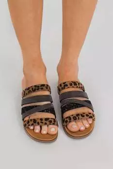Женские рыжие сандалии в бежево-коричневом леопардовом цвете Very G