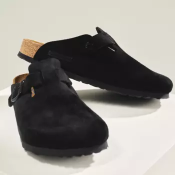 Женские сабо Birkenstock Boston с мягкой стелькой, черный