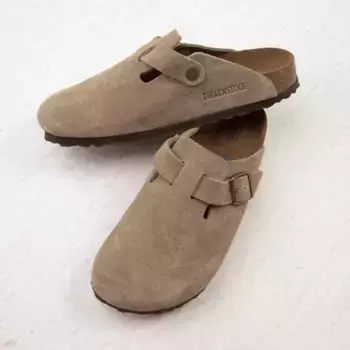 Женские сабо Birkenstock Boston с мягкой стелькой, серо-коричневый