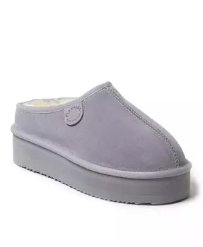 Женские сабо Fireside by Queenstown из натуральной овчины на платформе Dearfoams, серый