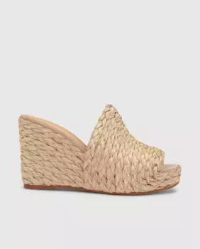 Женские сабо на танкетке Jenna из натуральной рафии Castaer, натуральный