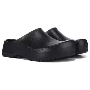Женские сабо Super Birki на подкладке из овчины Birkenstock, черный
