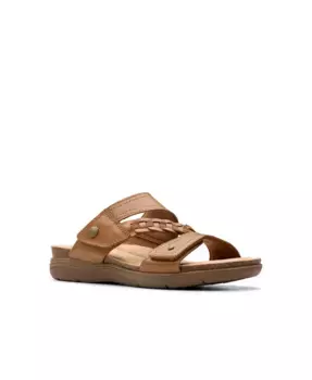 Женские сандалии April Raelyn на плоской подошве без застежки Clarks, коричневый/бежевый