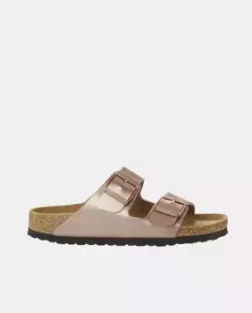 Женские сандалии Arizona на плоской подошве из синтетической кожи Birkenstock, медный