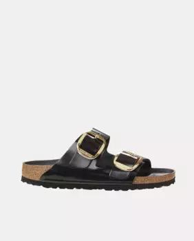 Женские сандалии Arizona Shine на плоской подошве с большой пряжкой Birkenstock, черный