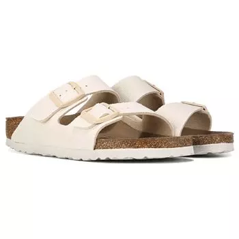 Женские сандалии Arizona Vegan Canvas со стелькой Birkenstock, цвет eggshell
