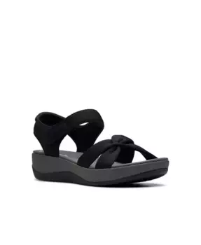 Женские сандалии Arla Daisy без застежки на плоской подошве Clarks, черный