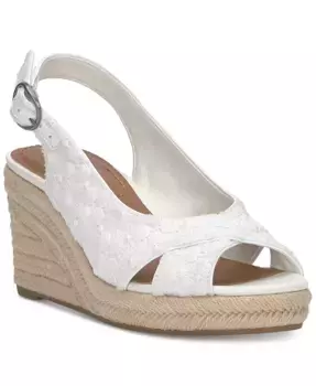 Женские сандалии-эспадрильи Cyrila на танкетке с открытым носком и цветочным принтом Lucky Brand, белый