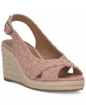 Женские сандалии-эспадрильи Cyrila на танкетке с открытым носком и цветочным принтом Lucky Brand, розовый