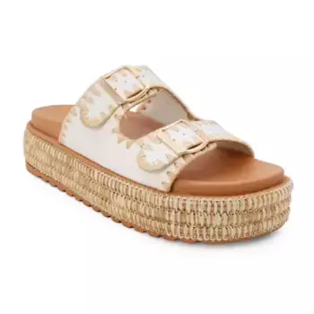 Женские сандалии-эспадрильи на платформе с двойной пряжкой Yoki, белый