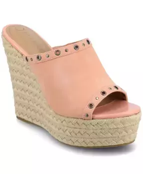 Женские сандалии-эспадрильи Yari на платформе с клиньями Journee Collection, розовый
