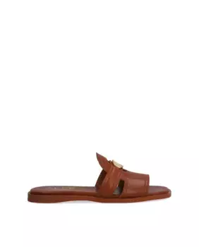 Женские сандалии Ball Lux из кожи на плоской подошве с нескользящей подошвой Alpe, коричневый