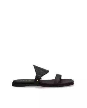 Женские сандалии Ball Lux из кожи на плоской подошве с нескользящей подошвой Alpe, черный