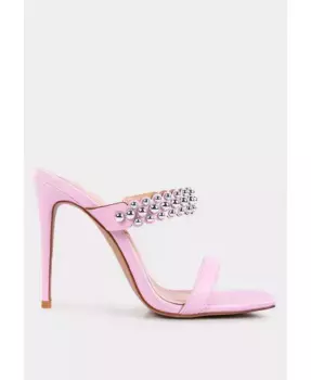 Женские сандалии Bandy Stieletto на каблуке с металлическими шипами London Rag, розовый