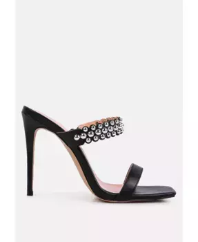 Женские сандалии Bandy Stieletto на каблуке с металлическими шипами London Rag, черный