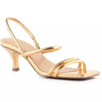 Женские сандалии Banks Slip On Square Toe Strappy Seychelles, цвет gold metallic leather