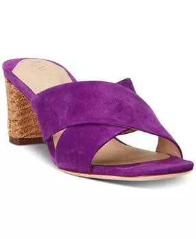 Женские сандалии без шнуровки Freddi с перекрещенными краями и средней посадкой Lauren Ralph Lauren, фиолетовый