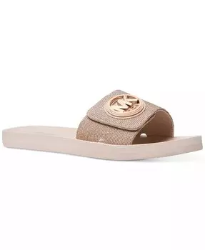 Женские сандалии без шнуровки на плоской подошве MK Charm Pool Michael Kors, розовый