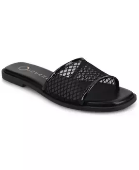 Женские сандалии Breckley Mesh Slide Flat Journee Collection, черный