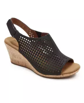 Женские сандалии Briah Perf на платформе с ремешком через пятку Rockport, коричневый