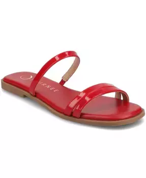 Женские сандалии Brisa Multi Strap Slip On на плоской подошве Journee Collection, красный