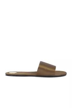 Женские сандалии Carlyle Flat Slide Saint Laurent, хаки