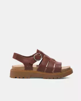 Женские сандалии Clairemont Way на плоской подошве из кожи с пряжкой Timberland, коричневый