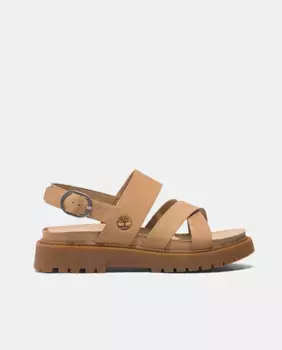 Женские сандалии Clairemont Way на плоской подошве из кожи с пряжкой Timberland, бежевый