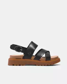 Женские сандалии Clairemont Way на плоской подошве из кожи с пряжкой Timberland, черный
