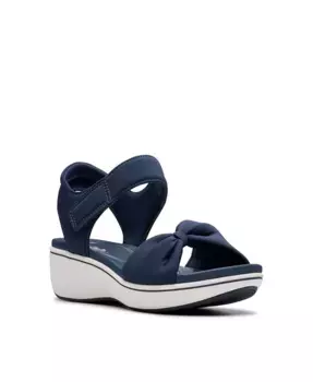 Женские сандалии Cloudsteppers Breeze Rae Sara Riptape на плоской подошве Clarks, синий