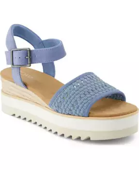 Женские сандалии Diana на платформе с клиновидным каблуком TOMS, синий