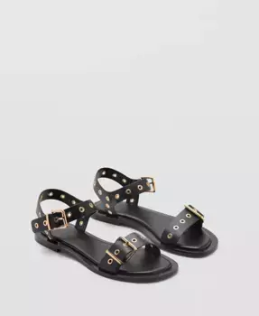 Женские сандалии Die-Cut Straps MANGO, черный